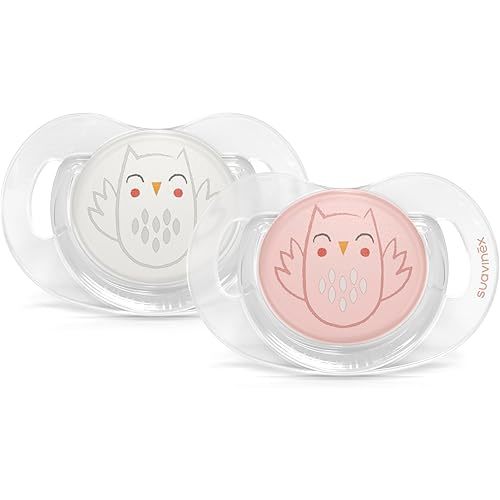 Suavinex Bonhomia SX PRO Physiological Pacifier, Supports Breastfeeding Babies, Pacifiers 0-6 Months, 2 Pack Baby Pacifier, Baby Accessories, (Pink/Beige)