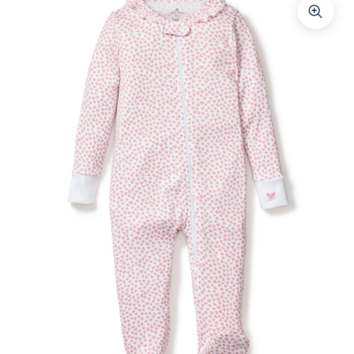 Baby's Pima Ruffle Collar Romper in Blushing Bows
