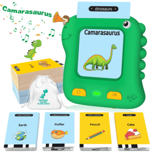 Richgv Upgraded Talking Flash Cards, Toddlers Toys for 1 2 3 4 Year Boys Girls, Autism Sensory Toys Montessori Educational Preschool Learning Toys for Kids, Dinosaur Toys 234 Sight Words