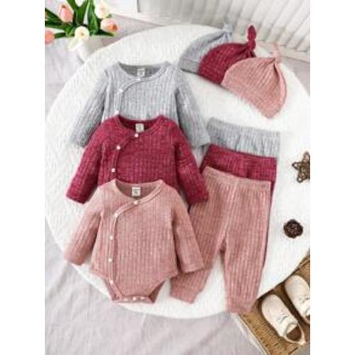 SHEIN 3pcs/Set Newborn Baby Solid Color All-Match Set, Fashionable Casual Style, Includes Top, Pants And Hat | SHEIN USA