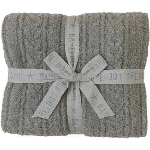 Barefoot Dreams® CozyChic® Cable Throw Blanket, Laurel Green