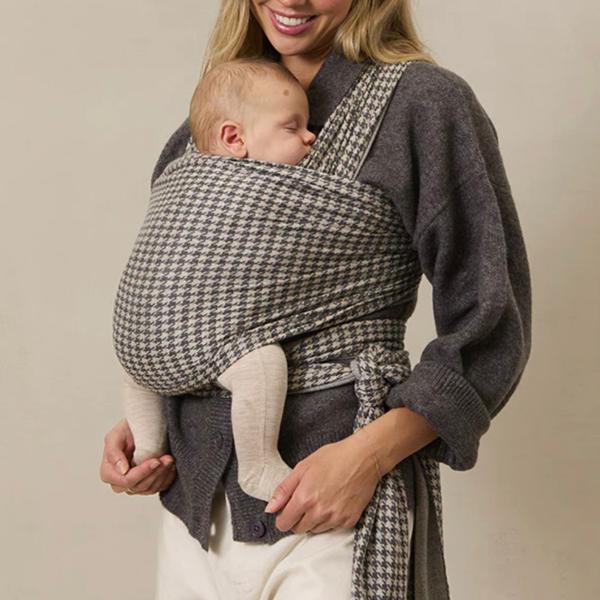 Stormy Houndstooth Wrap for Newborns