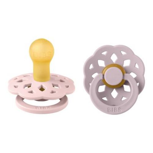Bibs Boheme Latex Pacifier - 0-6m - Size 1 - 2pk - Blossom/dusky Lilac