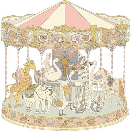 Carousel Swaddles Soft Baby Muslin Swaddle Blanket (Carousel Pink)