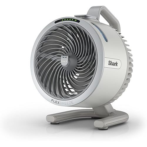 Shark FlexBreeze HydroGo Fan—Ultra-powerful portable fan with indoor + outdoor mist, Up to 70 feet of reach, corded & cordless, up to 12-hr. battery, 5 speeds, evaporative misting, Dove, FA052DV