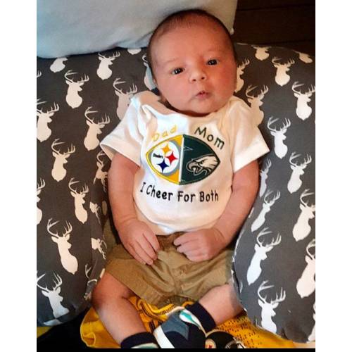 House Divided Baby Embroidered Football Bodysuit, Shirt - Fully Customizable -You Choose ANY TEAMS - College and NFL