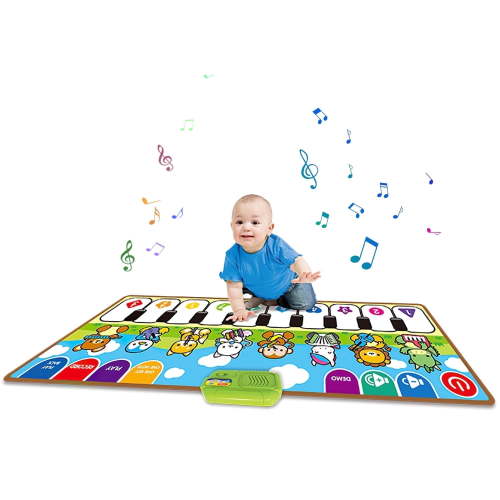 Piano Mat for Toddlers, Musical Keyboard Floor Playmat for Electronic Music Touch Play Blanket Funny Educational Toys for 1 2 3 4 5 Year Old Boy Girl Gifts