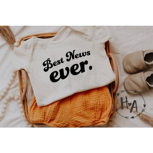 Baby Announcement Onesie®, Best News Ever Bodysuit, Pregnancy Reveal Onesie®, Adoption Announcement, Maternity Photo Prop, Gender Neutral