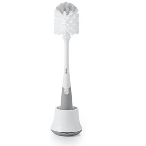 OXO Tot Bottle Brush with Nipple Cleaner and Stand, Gray