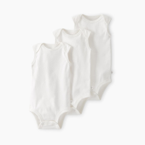 Carter's Little Planet Sleeveless Organic Cotton Bodysuits (3 Pack) - White, 6 M