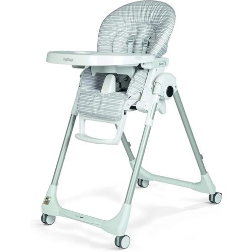 Prima Pappa Zero 3 - High Chair - for Children Newborn to 3 Years of Age - Made in Italy - Linear Grey (White & Grey)
