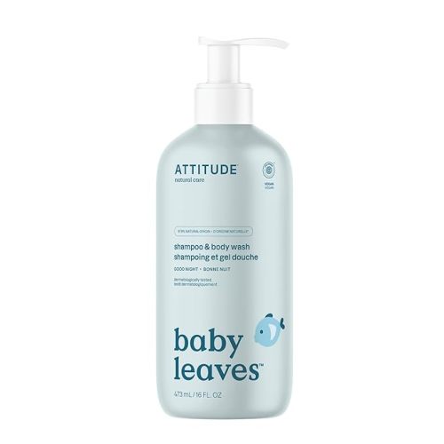 ATTITUDE 2-in-1 Shampoo and Body Wash for Baby, EWG Verified, Dermatologically Tested, Vegan, Good Night, 16 Fl Oz - 16 Fl Oz (Pack of 1)