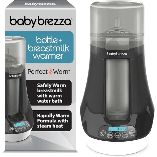 Baby Brezza Electric Baby Bottle Warmer, Breastmilk Warmer + Defroster - Only Brand with Different Temperatures for Breastmilk + Formula - Universal Fit for All Baby Bottle Sizes + Breastmilk Bags