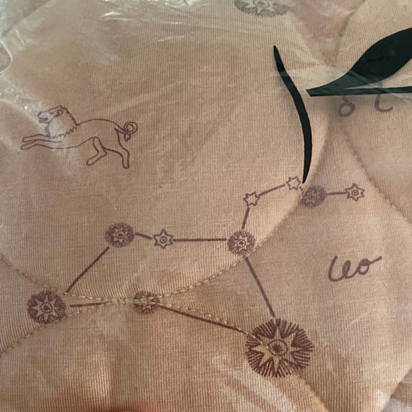 Leo constellation + zodiac orange quilt