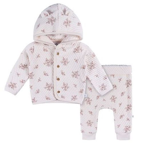Baby Girl Just Born 2-Piece Quilted Sleep & Play Set