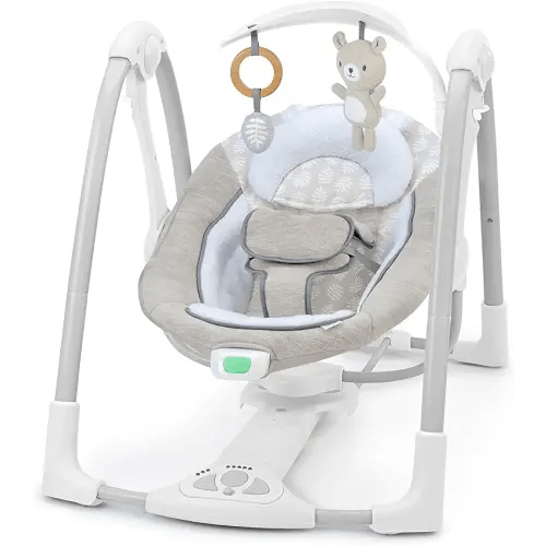 Ingenuity ConvertMe Swing-2-Seat, 5 Swing Modes, Vibrations, Music, USB PowerAdapt Cord,-Toy Bar - Wynn