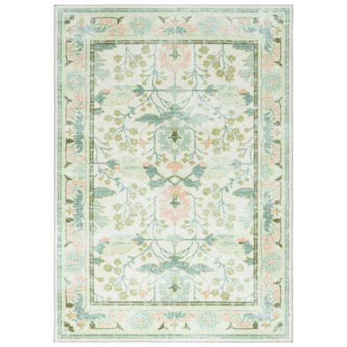 Martha Stewart Rugs Msrw 181 Performance Machine Washable Floral Rug & Reviews | Wayfair