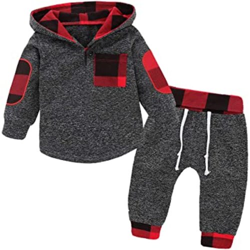 2 Piece Outfit - 0-6 Months (Grey Red)