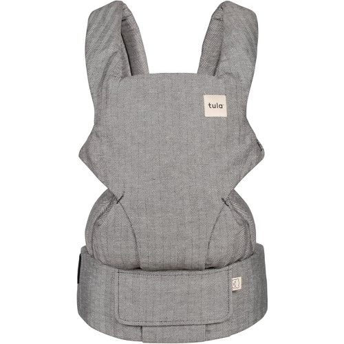 Baby Tula Explore Linen Baby Carrier 7 – 45 lb, Adjustable Newborn to Toddler Carrier, Multiple Ergonomic Positions Front and Back, Breathable and [Natural – Explore + Linen, Ash
