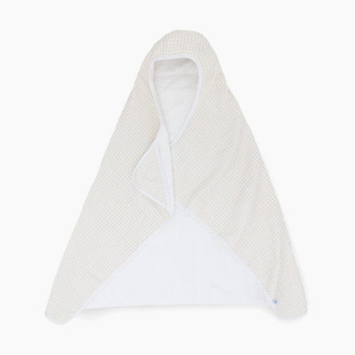 Little Unicorn Cotton Muslin & Terry Toddler Hooded Towel - Tan Gingham