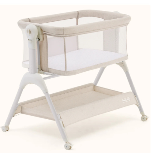 HARPPA Cuddly Sway | 3-in-1 Rocking Baby Bassinet & Bedside Sleeper with Anti-Reflux Mattress for Newborns | Attaches to Bed, Adjustable Height, Tool-Free Setup, Portable Wheels, CPSC Certified, Gentle Rocking Motion | Ideal for Infants, Safe Co-Sleeping