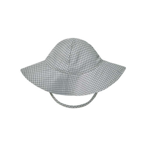 Organic Woven Sun Hat, Blue Gingham