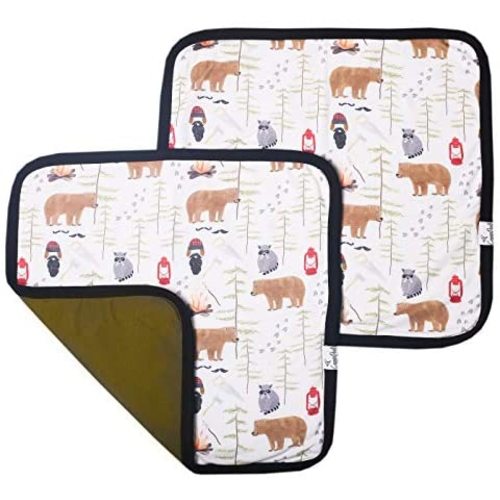 3-Layer Knit Security Blanket Set Sized 16" x 16" 2-Pack Lumberjack by Copper Pearl