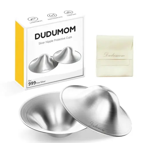Silver Nursing Cups Nipple Shields for Breastfeeding Newborn - Original Metal Nipple Cover for Breastfeeding Essential - 999 Silver Regular