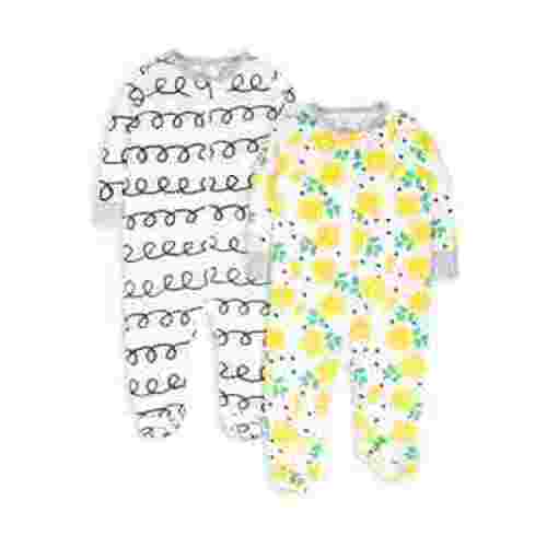 Little Star Organic Baby Girl 2Pk Sleep n Play, Size NB-9M