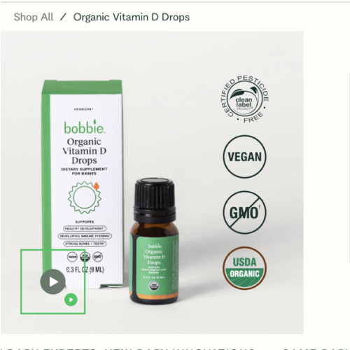 Organic Vitamin D Drops – Bobbie