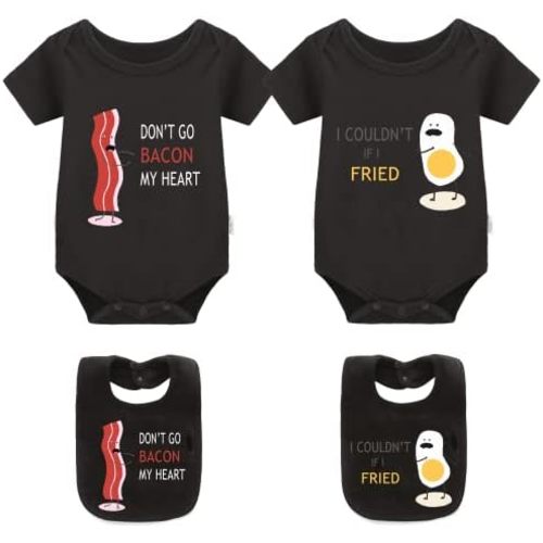 YSCULBUTOL Baby Twins Bodysuit Perfect Together Best Friend Newborn Romper Toddler Unisex Twin Outfit