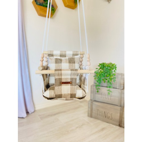 Made in USA, khaki Baby swing, High back, Christmas Baby Gift, nursery decor, baby swing, indoor swing, toddler swing