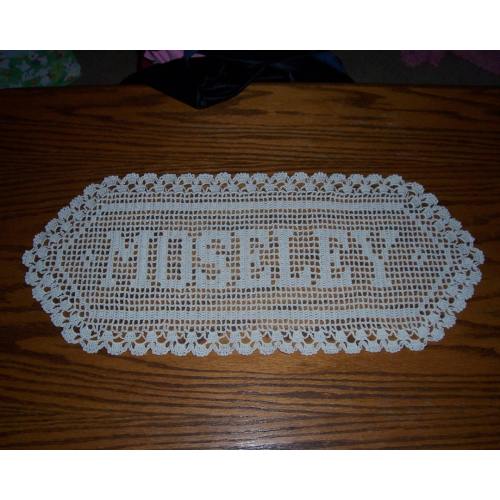 Custom Filet Crochet Name Doily
