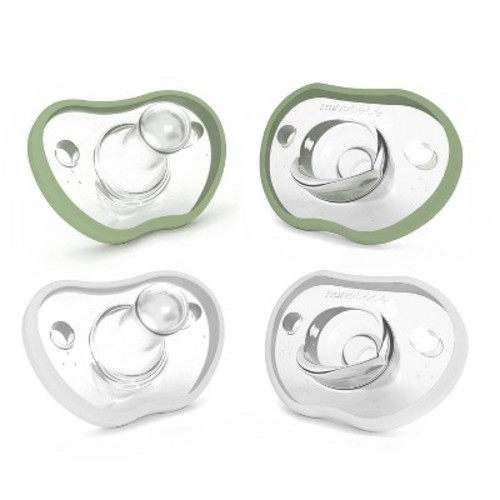 nanobebe 4pk Flexy Pacifier, Color: Sage/White