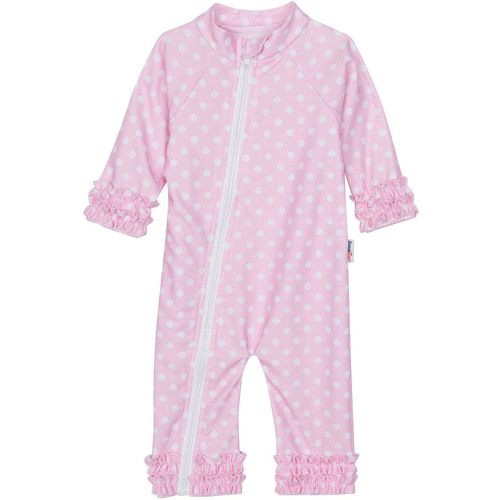 Sunsuit Swimsuit with UPF 50 UV Protection by SwimZip,Pink,0-6 Months