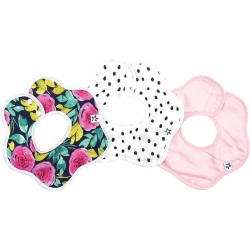 Tiny Twinkle Roundabout Drool Bibs 3 Pack - 360 Rotating Water Resistant and Absorbent Teething Baby Bibs