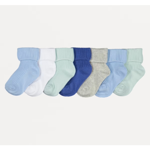 7 Pack Ribbed Socks