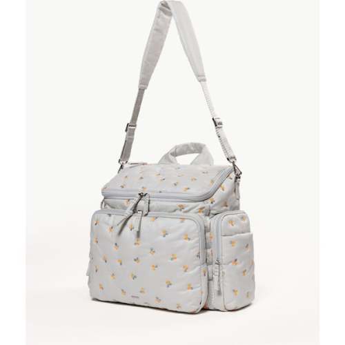 Baby Bag Large in Dove Embroidered Organic Cotton - Caraa | Maisonette