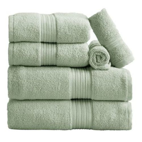 100% Cotton Quick-dry Everday Towel Set - Great Bay Home (6 Piece Set, Seagreen)