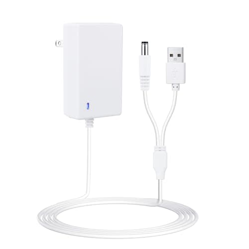 Baby Swing Power Cord for Ingenuity InLighten, Simple Comfort and Swing'n Go Charger, 2-in-1 Charging Cable with USB A and DC Plug, Power Adapter