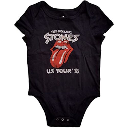 Rolling Stones 78 Tour Baby One Piece Bodysuit (6-9 Months) Black