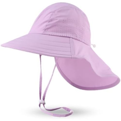 JANGANNSA Baby Sun Hat Boys Girls Infant Toddler Bucket Hat Kids Neck Flap Sun Protect Cap Beach