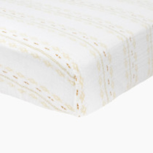 Little Unicorn Cotton Muslin Crib Sheet - Gold Diamond Stripe