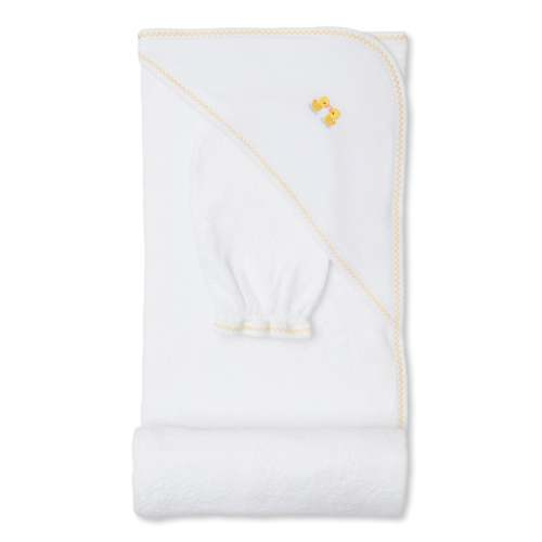 Dotty Ducks Hooded Towel & Mitt Set