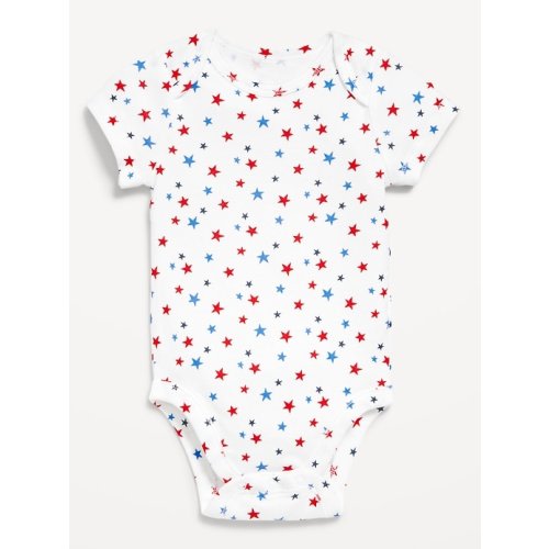 Unisex Short-Sleeve Striped Bodysuit for Baby