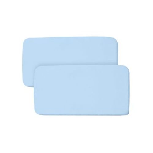 Breathablebaby All-in-one Fitted Sheet & Waterproof Cover, For 33" X 15" Bassinet Mattress (2-pack), Light Blue