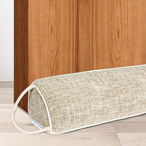 NABOWAN 30" Weighted Under Door Draft Stopper -Triangular Door Draft Blocker with Hook Loops for Easy Install, Save Energy, Home Room Essentials
