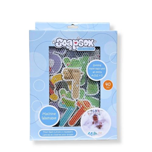 SoapSox Washable Alphabet Bath Toy with Mesh Storage Bag