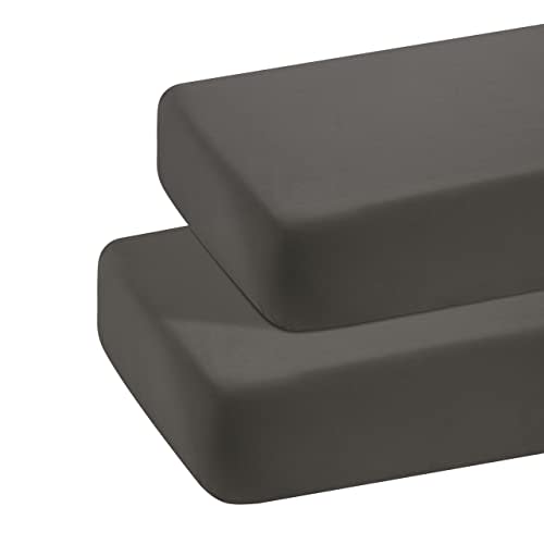 BEDSUM Microfiber 2 Pack Toddler Fitted Crib Sheets, Super Soft and Cozy Baby Sheets for Standard Crib and Toddler Mattresses, 28x52 Inches, Dark Grey