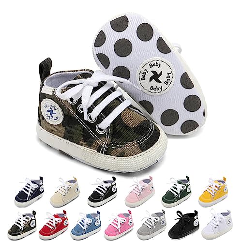 Baby Girls Boys Shoes Soft Anti-Slip Sole Newborn First Walkers High Top Canvas Denim Unisex Infant Sneaker